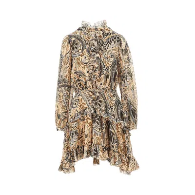 Etro Short Dress With Floral Paisley Print In Multicolor