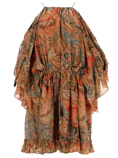Etro Short Dress With Ruffles And Laces In Multi