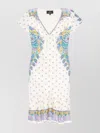 Etro Short Dresses With Cap Sleeves And Ruffle Hem In White
