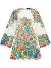 Etro Floral-print Cotton Minidress In Multicolour