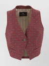 Etro Patterned Single-buttoned Vest In Brown