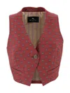 Etro Patterned Single-buttoned Vest In Multi
