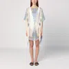 Etro Paisley-print Silk Asymmetric Poncho In Multicolor
