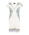Etro Short Dresses With Cap Sleeves And Ruffle Hem In White
