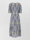 Etro Ecru Short Sleeve Gathered Dress