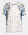 Etro All-over Print T-shirt In Print On White Base