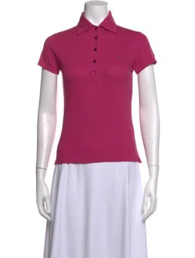 Pre-owned Etro Short Sleeve Polo In Pink