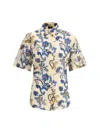 Etro Floral-print Short Sleeved Cotton Shirt In Multi