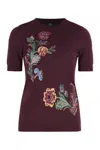 Etro Short Sleeve Sweater In Burgundy