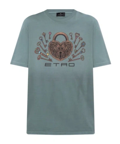 Etro Short Sleeve T-shirt In Blue