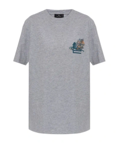 Etro Short Sleeve T-shirt In Gray