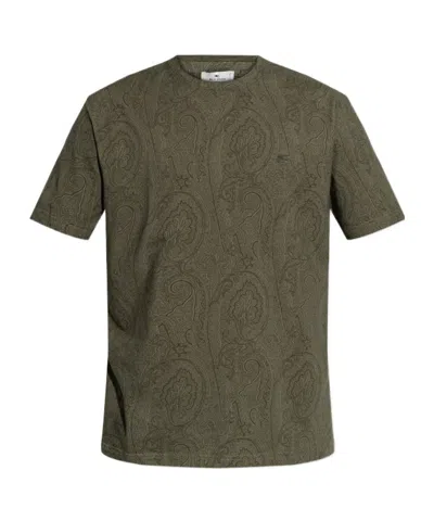 Etro Short Sleeve T-shirt In Metallic