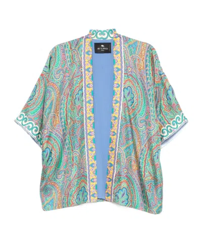 Etro Women's Paisley Print Open Front Jacket In Multicolour