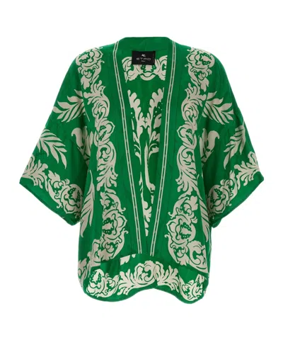 ETRO ETRO SHORT SLEEVED FLORAL PRINT CARDIGAN