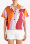 Etro Short-sleeved Cropped Silk Shirt