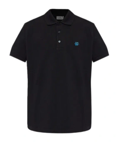 Etro Short-sleeved Polo Shirt In Black