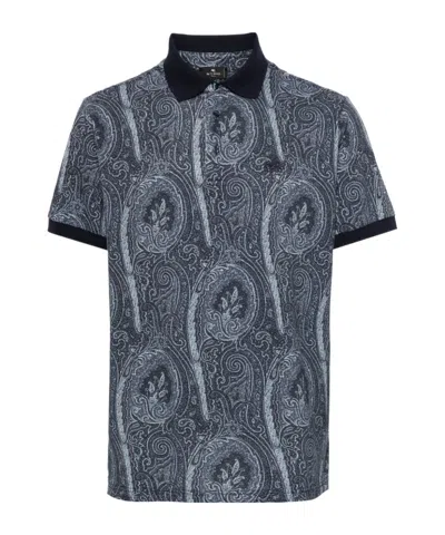 Etro Short-sleeved Polo Shirt In Black