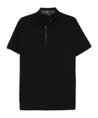 Etro Short-sleeved Polo Shirt In Black