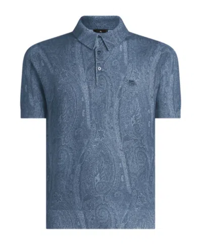 ETRO ETRO LOGO EMBROIDERED SHORT-SLEEVED KNITTED POLO SHIRT