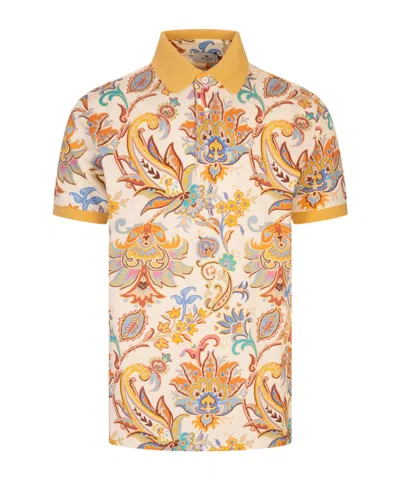 Etro Short-sleeved Polo Shirt In Orange