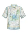 Etro , Oversized Silk Shirt, Man, Light Blue, Size L In White