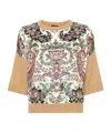 Etro Paisley Silk-inset Wool Knit Top In Multicolor
