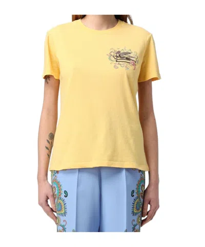 Etro Short-sleeved T-shirt In Yellow