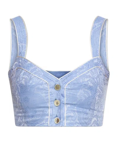 ETRO ETRO PRINTED SHORT STRAPPY TOP
