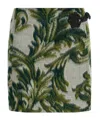 Etro Jacquard Wool-blend Mini Wrap Skirt In Green