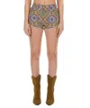 Etro Ethnic Print Denim Shorts