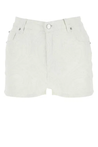 Etro Denim Shorts In White