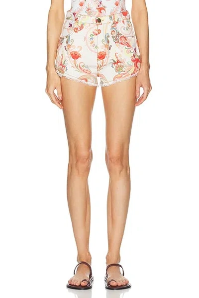 Etro Shorts In White Multi