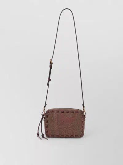 Etro Shoulder Bag Arnica Paisley Threading Strap In Brown