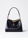 Etro Womens Black Vela Medium Leather Shoulder Bag In Blue