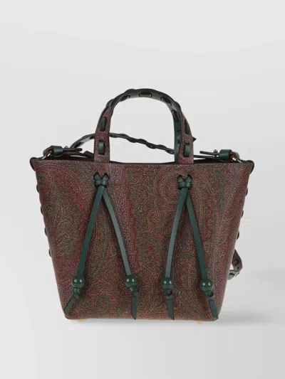 Etro Shoulder Bag Featuring Decorative Knots And Paisley Pattern In Multi
