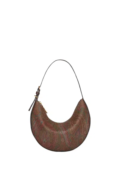 Etro Essential Hobo Small Shoulder Bag In Brown