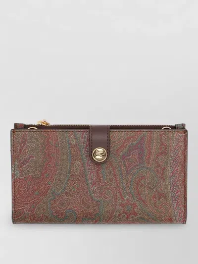 Etro Shoulder Bag Paisley Pattern Gold Tone Hardware In Brown