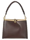 Etro Medium Vela Leather Shoulder Bag In Marrone