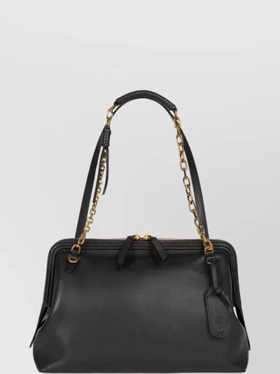 Etro Shoulder Bag With Chain Handle And Label Holder In Gray