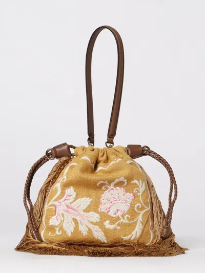 Etro Kalispera Embroidered Fringe Shoulder Bag In Black
