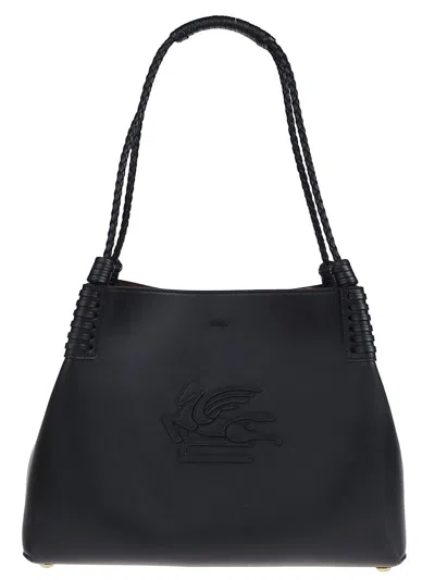 Etro Small Libra Shopping Bag In Black