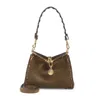 Etro Suede Shoulder Bag Gold Tone Hardware In Brown