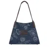 Etro Medium Libra Denim Jacquard Bag In Blue