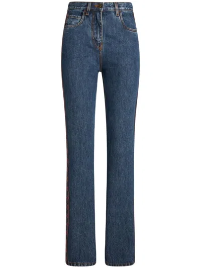 Etro Side-appliqué Jeans In Blue