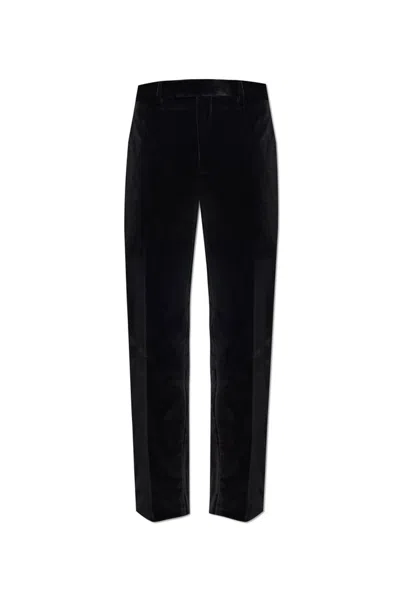 Etro Patterned-jacquard Slim-cut Jeans In Black