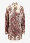 Etro Paisley Print Silk Shirt With Collared Neck In Multi