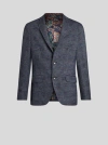 Etro Single-breasted Checked Blazer In Navy Blue