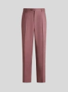 Etro , Silk And Cashmere Trousers, Man, Pink, Size 54 In Pink