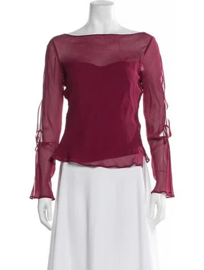 Pre-owned Etro Silk Bateau Neckline Blouse In Pink