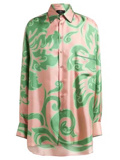 ETRO ETRO SILK-BLEND ABSTRACT PRINT SHIRT